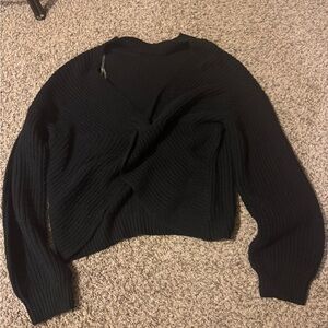 Black Women's Sweater. Crop top style